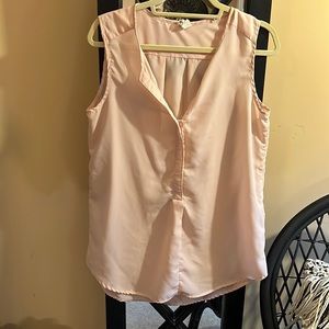 Blush colored long tunic tank top
